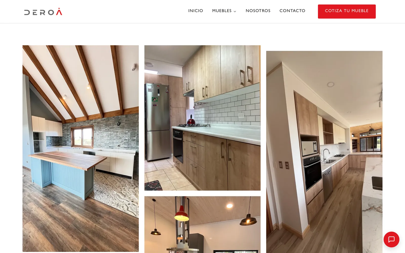 Página de cocinas en deroa.cl